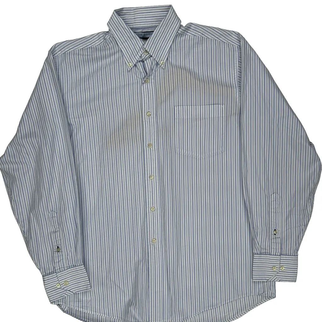 Tommy Hilfiger Striped Shirt - Large Blue Cotton - Image 4