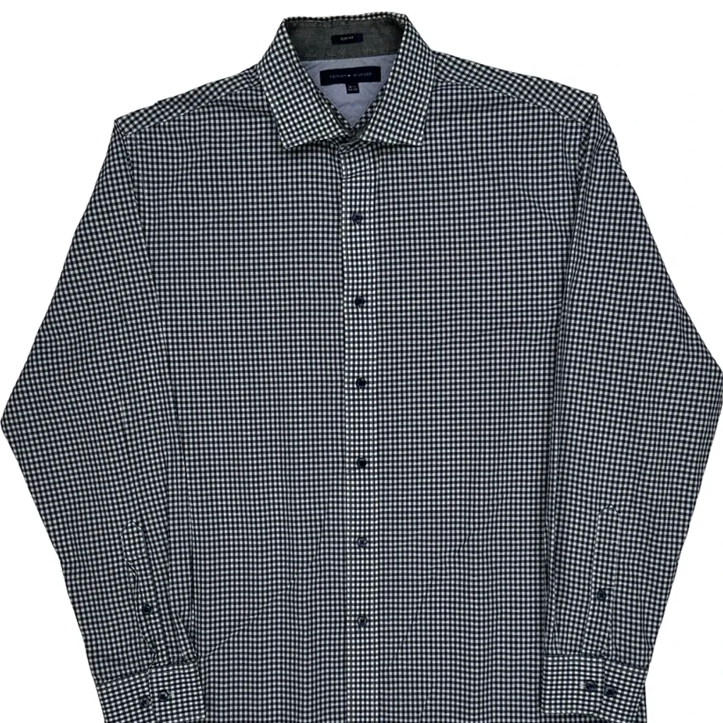 Tommy Hilfiger Slim Fit Shirt - Large Blue Cotton - Image 5