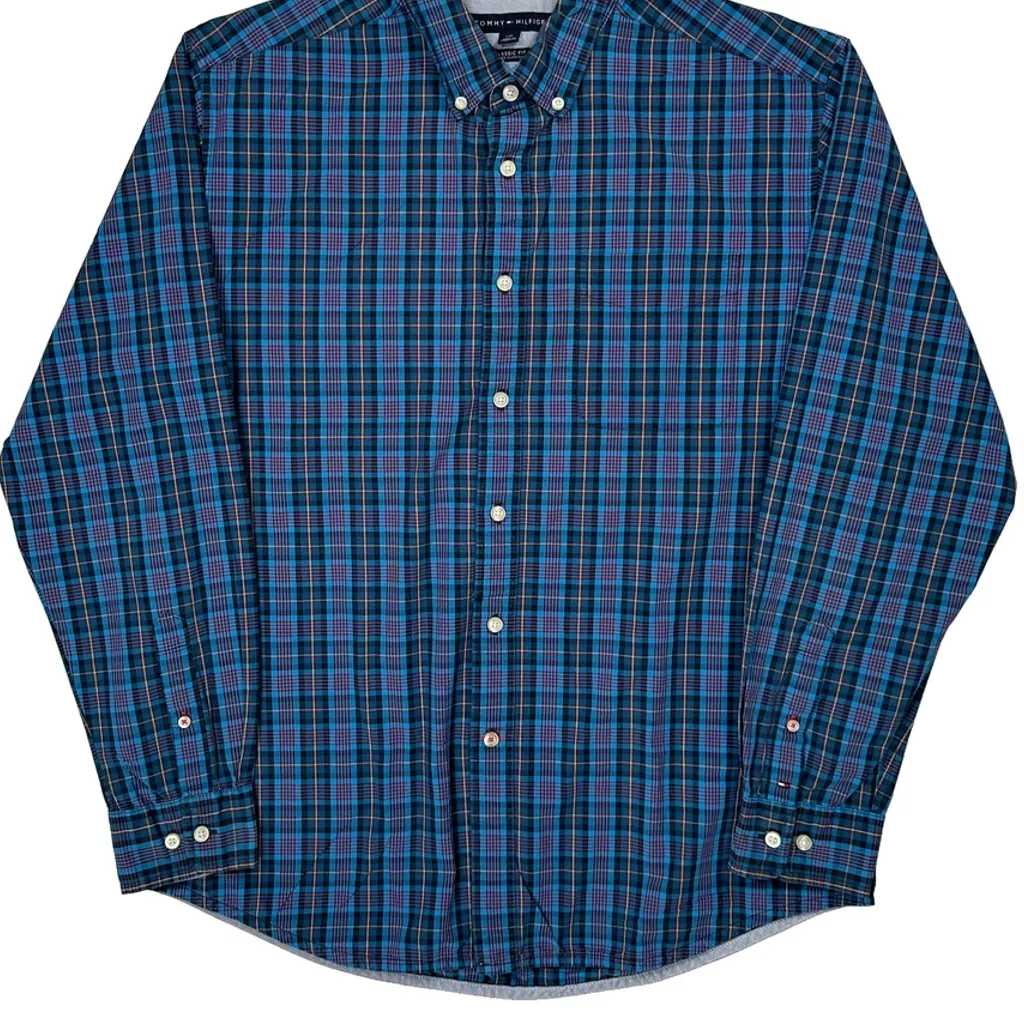 Tommy Hilfiger Checked Shirt - Large Blue Cotton - Image 5