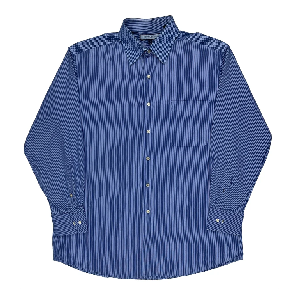 Tommy Hilfiger Striped Shirt - Large Blue Cotton
