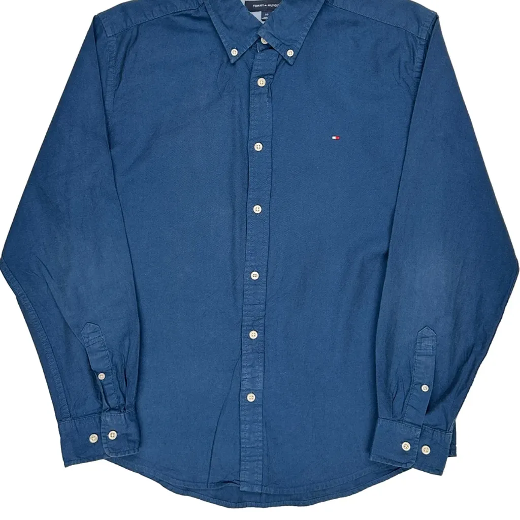 Tommy Hilfiger Shirt - Large Blue Cotton - Image 5