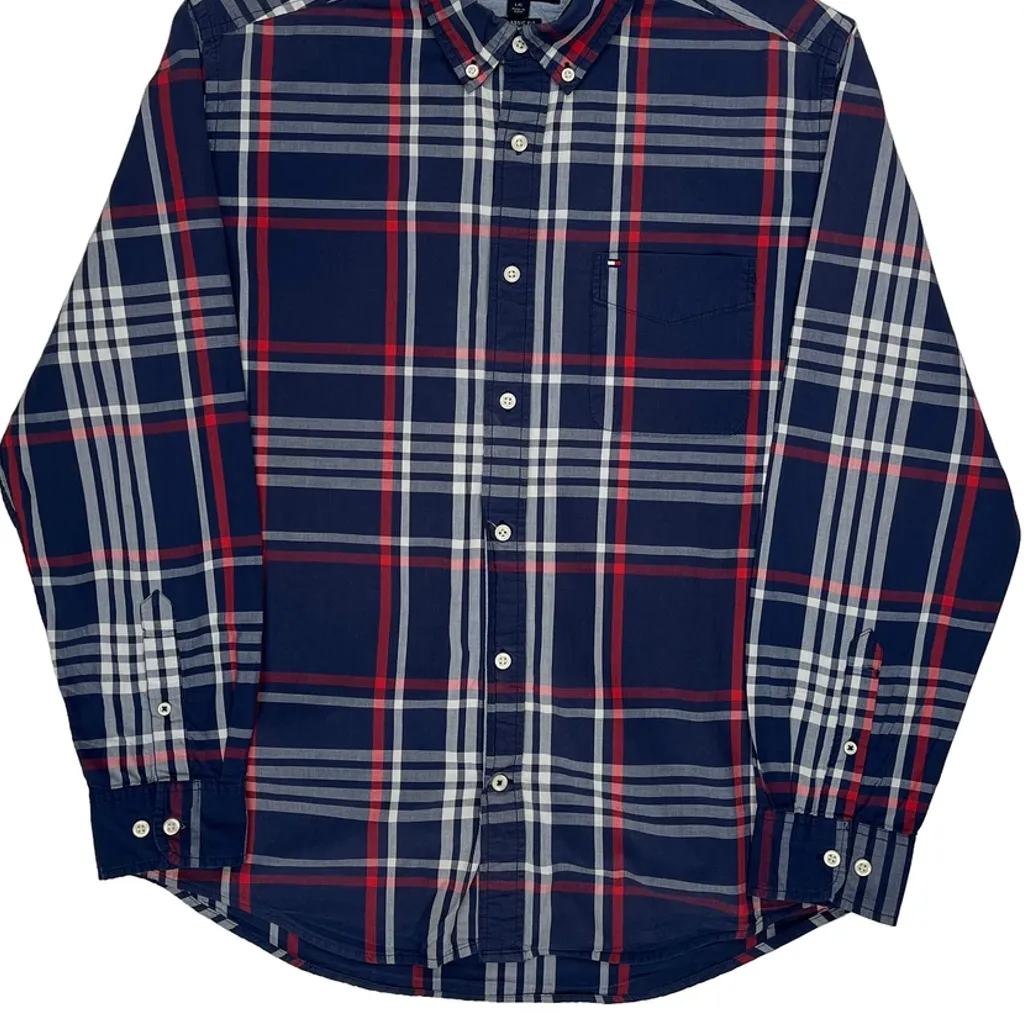 Tommy Hilfiger Checked Shirt - Large Blue Cotton - Image 4