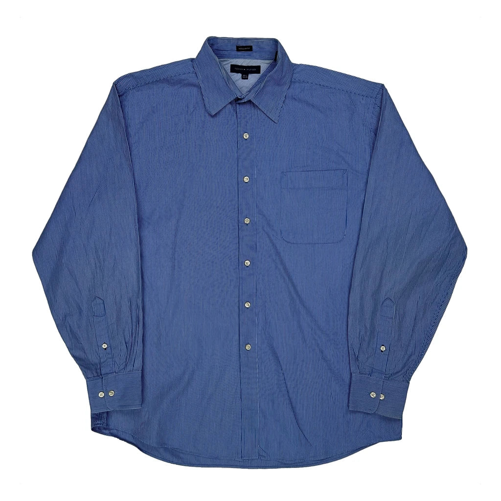 Tommy Hilfiger Striped Shirt - Large Blue Cotton