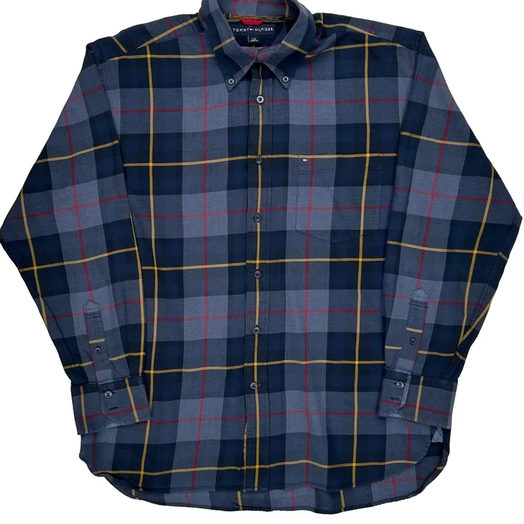 Tommy Hilfiger Checked Shirt - Large Blue Cotton - Image 6