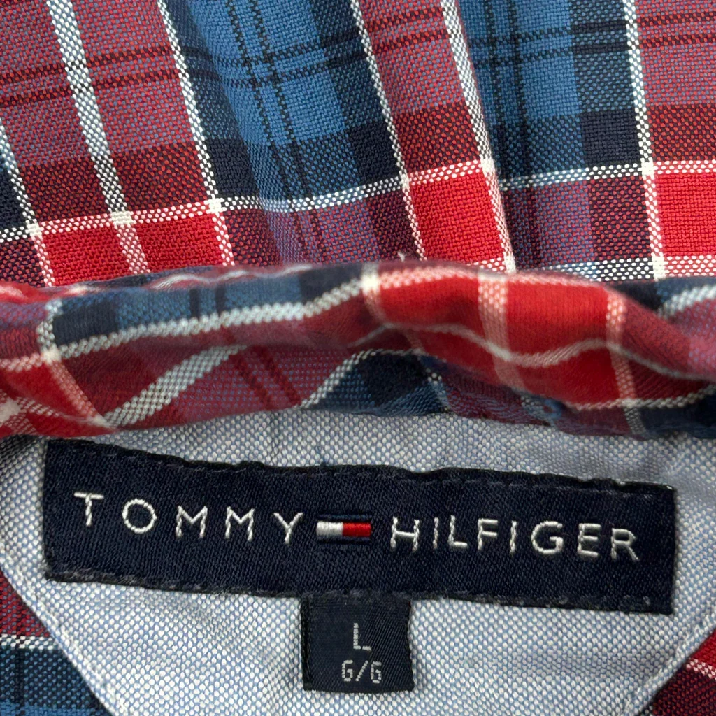 Tommy Hilfiger Checked Shirt - Large Blue Cotton - Image 3