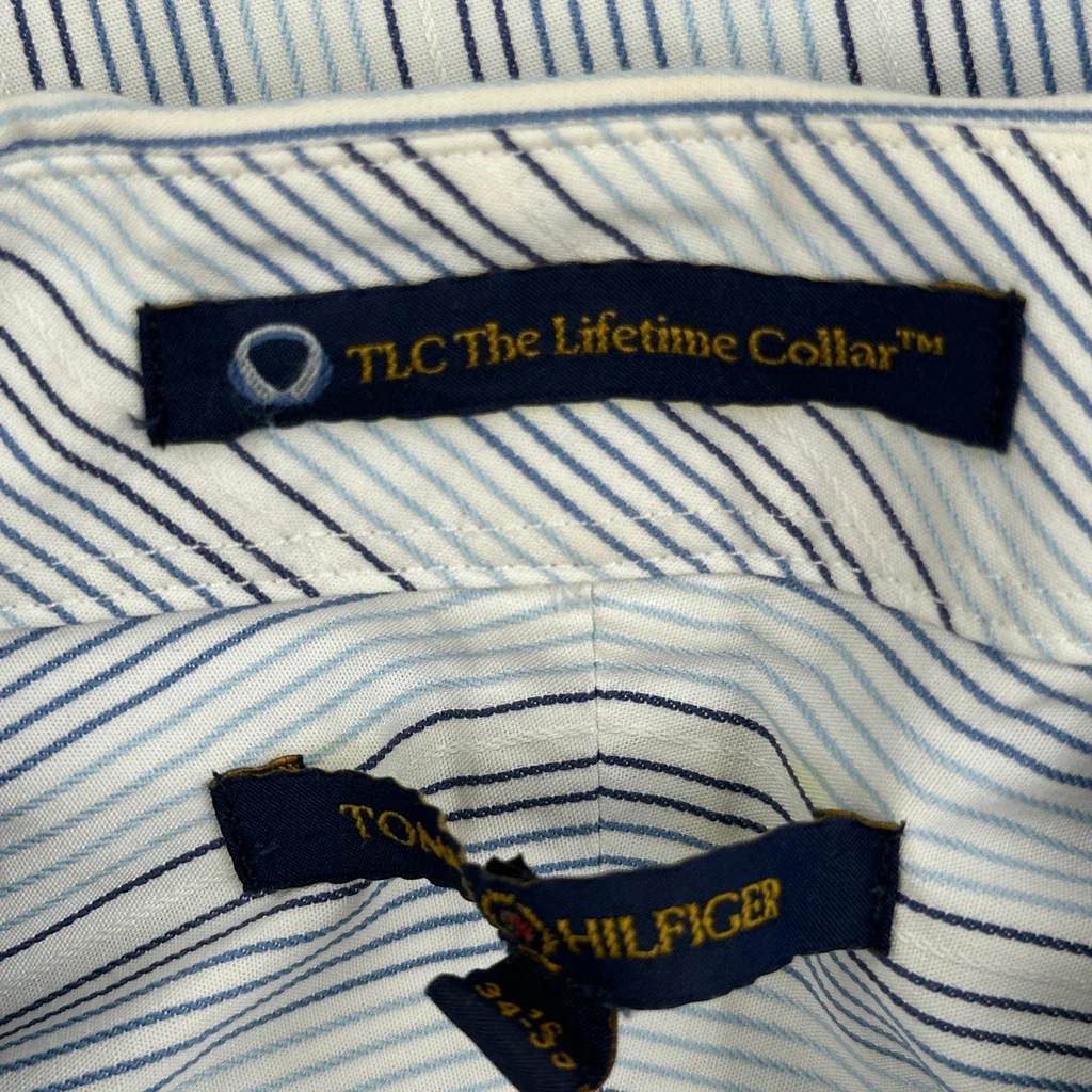 Tommy Hilfiger Striped Shirt - Large Blue Cotton - Image 4