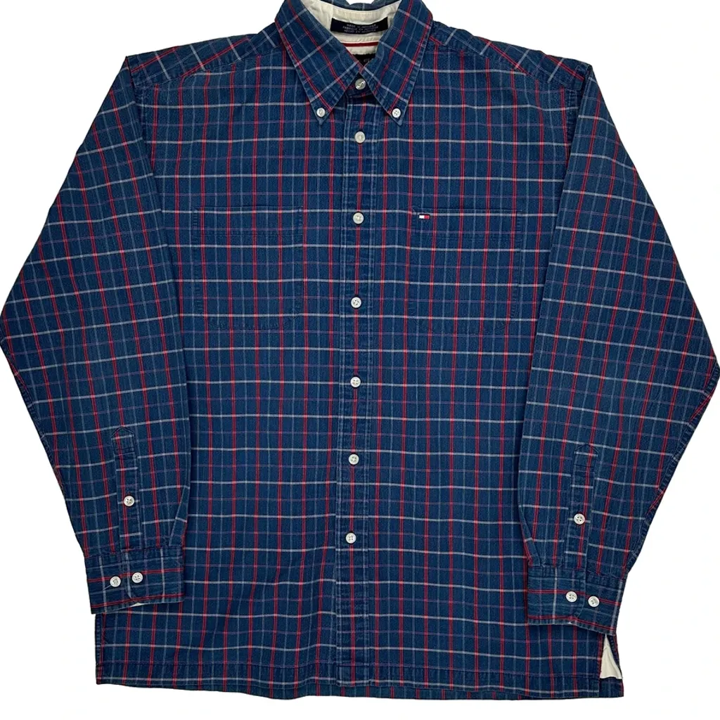 Tommy Hilfiger Checked Shirt - Medium Blue Cotton - Image 5
