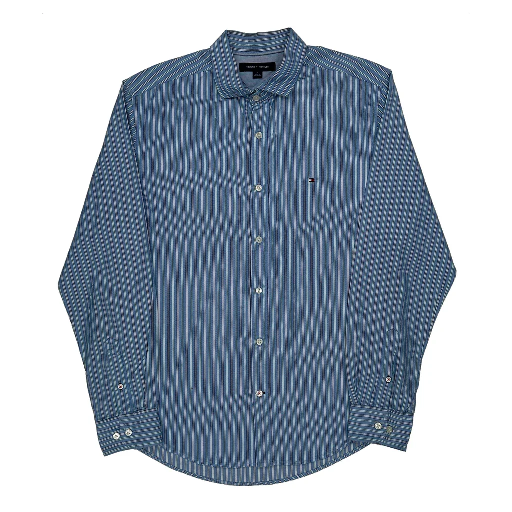 Tommy Hilfiger Striped Shirt - Medium Blue Cotton