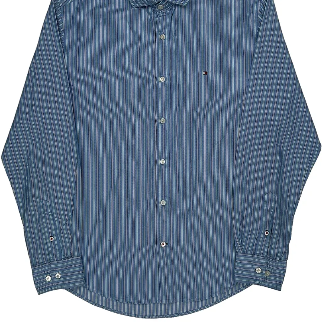 Tommy Hilfiger Striped Shirt - Medium Blue Cotton - Image 4