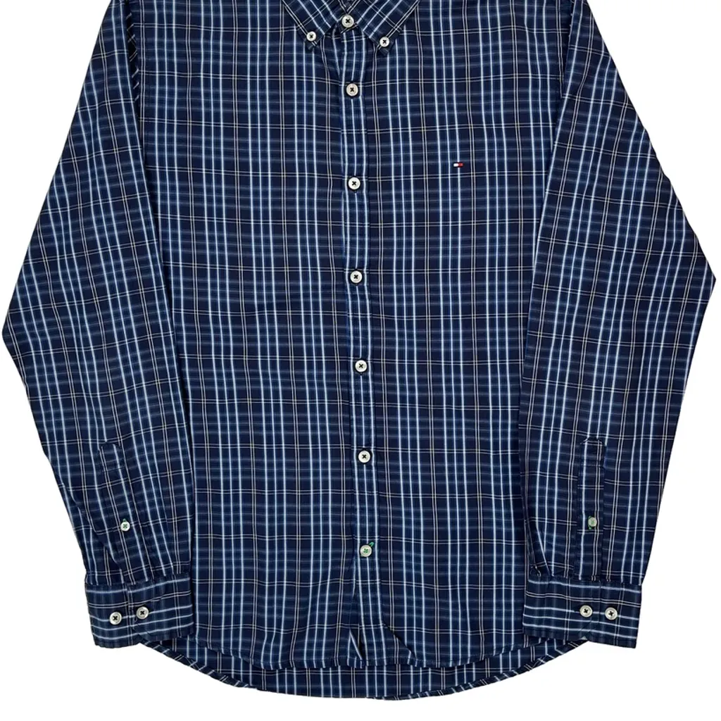 Tommy Hilfiger Checked Shirt - Medium Blue Cotton - Image 5