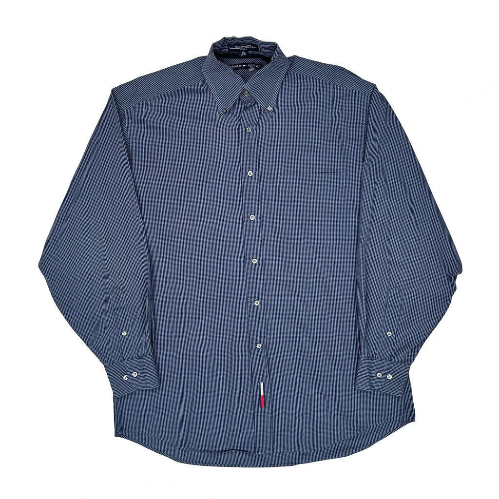 Tommy Hilfiger Checked Shirt - Medium Blue Cotton