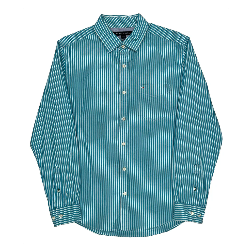 Tommy Hilfiger Striped Shirt - Medium Blue Cotton
