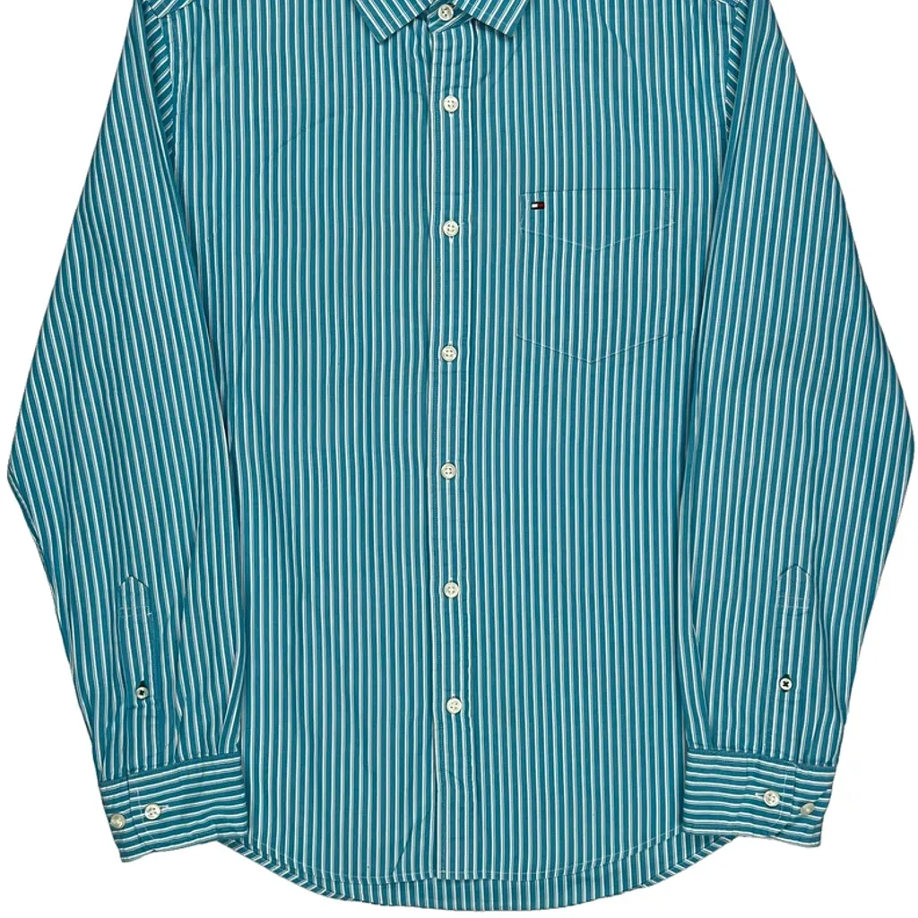 Tommy Hilfiger Striped Shirt - Medium Blue Cotton - Image 5