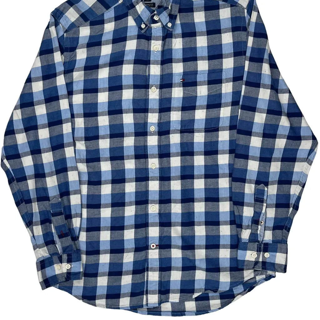 Tommy Hilfiger Checked Shirt - Medium Blue Cotton - Image 5