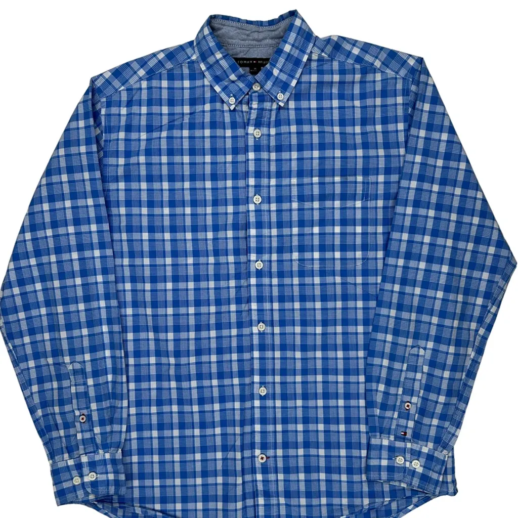 Tommy Hilfiger Checked Shirt - Medium Blue Cotton - Image 4
