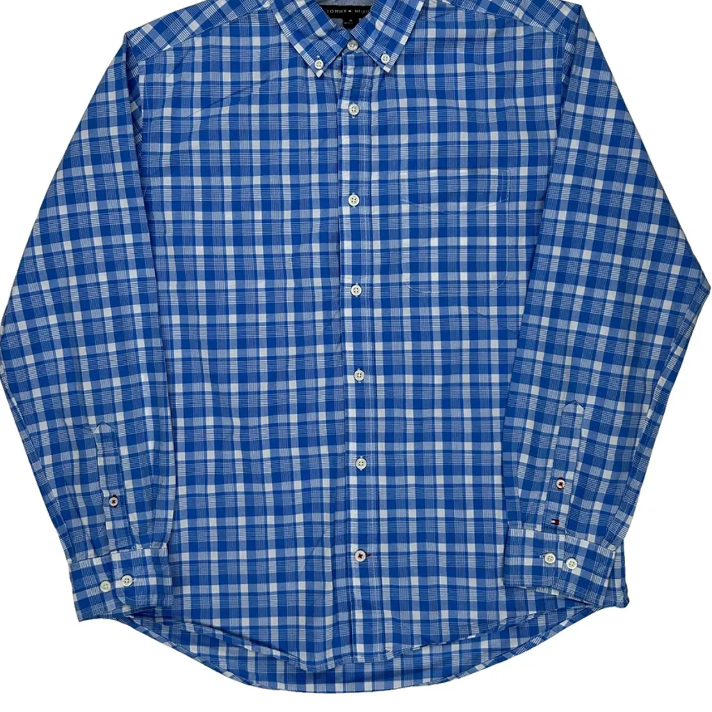 Tommy Hilfiger Checked Shirt - Medium Blue Cotton - Image 5