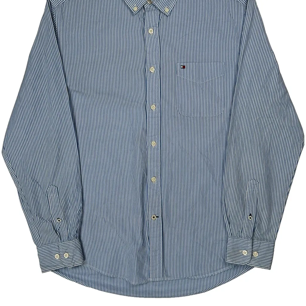 Tommy Hilfiger Striped Shirt - Medium Blue Cotton - Image 4
