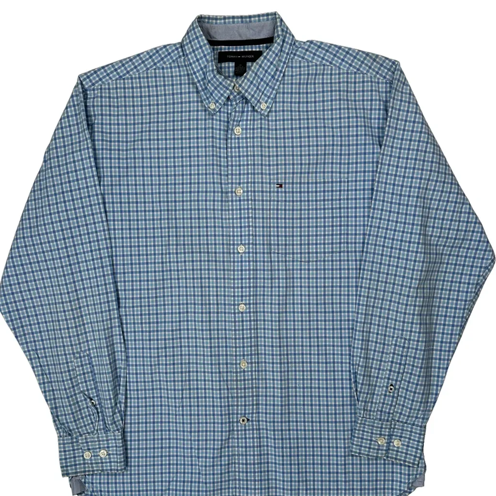 Tommy Hilfiger Checked Shirt - Medium Blue Cotton - Image 4