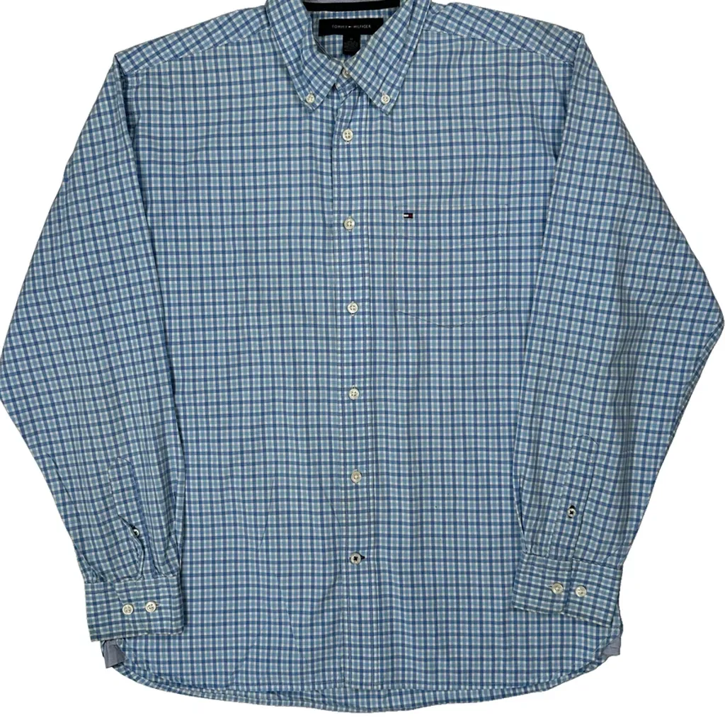 Tommy Hilfiger Checked Shirt - Medium Blue Cotton - Image 5
