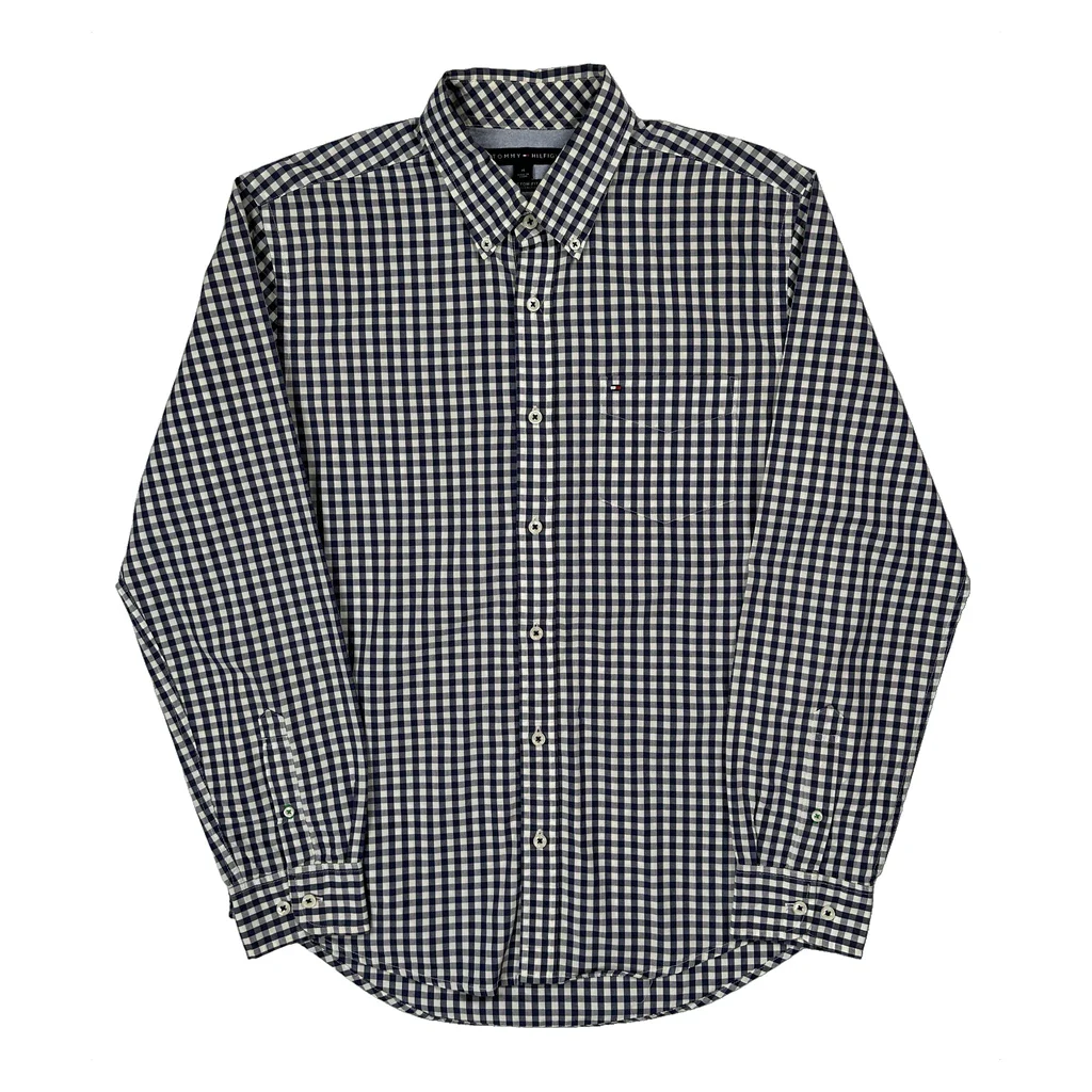 Tommy Hilfiger Checked Shirt - Medium Blue Cotton