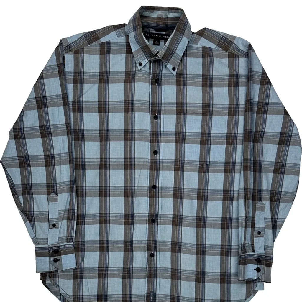 Tommy Hilfiger Checked Shirt - Medium Blue Cotton - Image 5