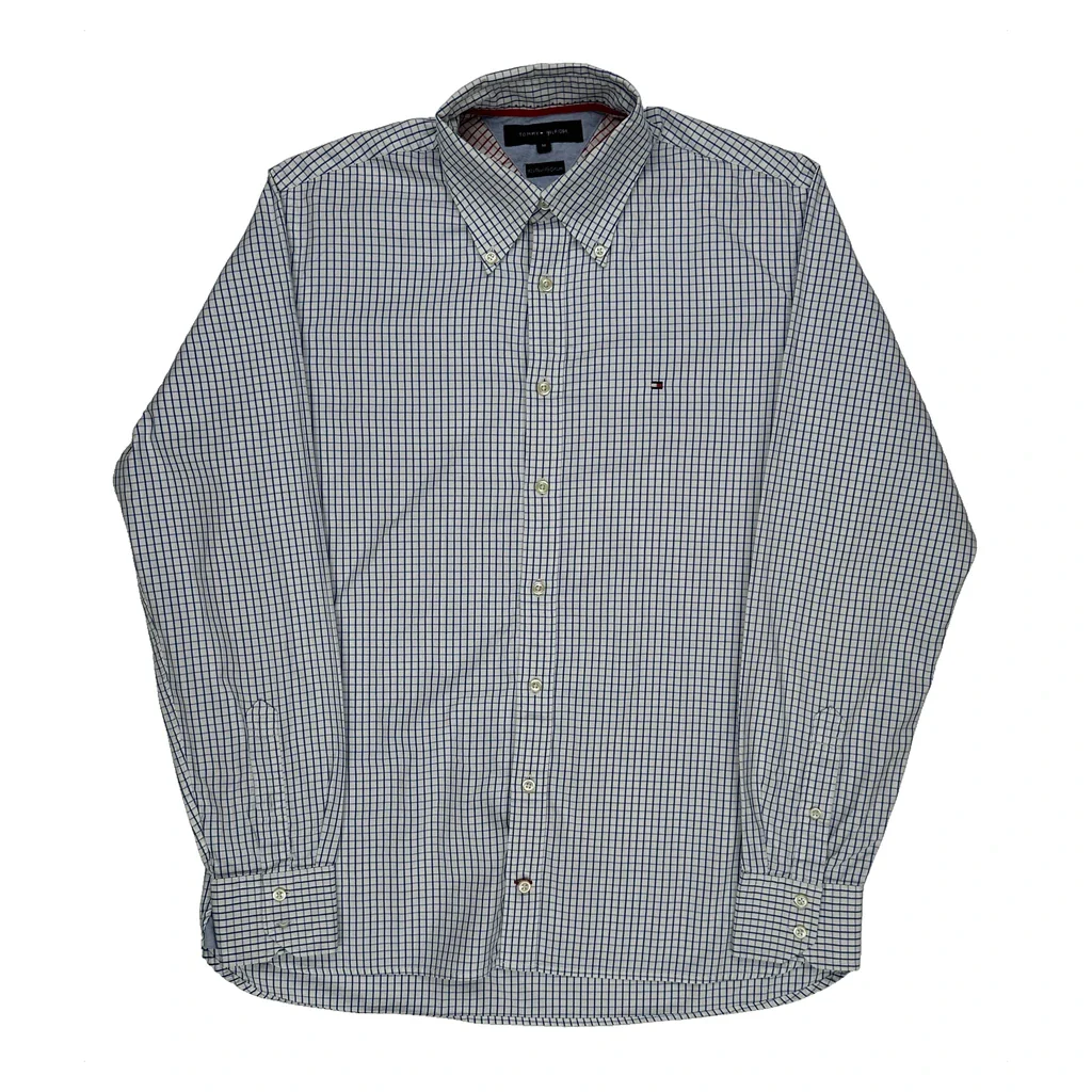Tommy Hilfiger Checked Shirt - Medium Blue Cotton