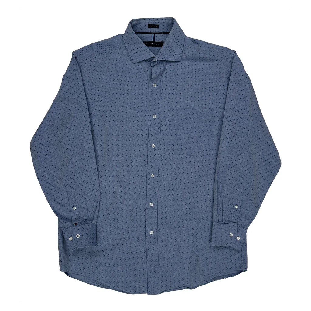 Tommy Hilfiger Polka Dot Shirt - Medium Blue Cotton