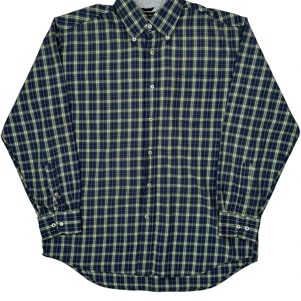 Tommy Hilfiger Checked Shirt - Medium Blue Cotton - Image 4