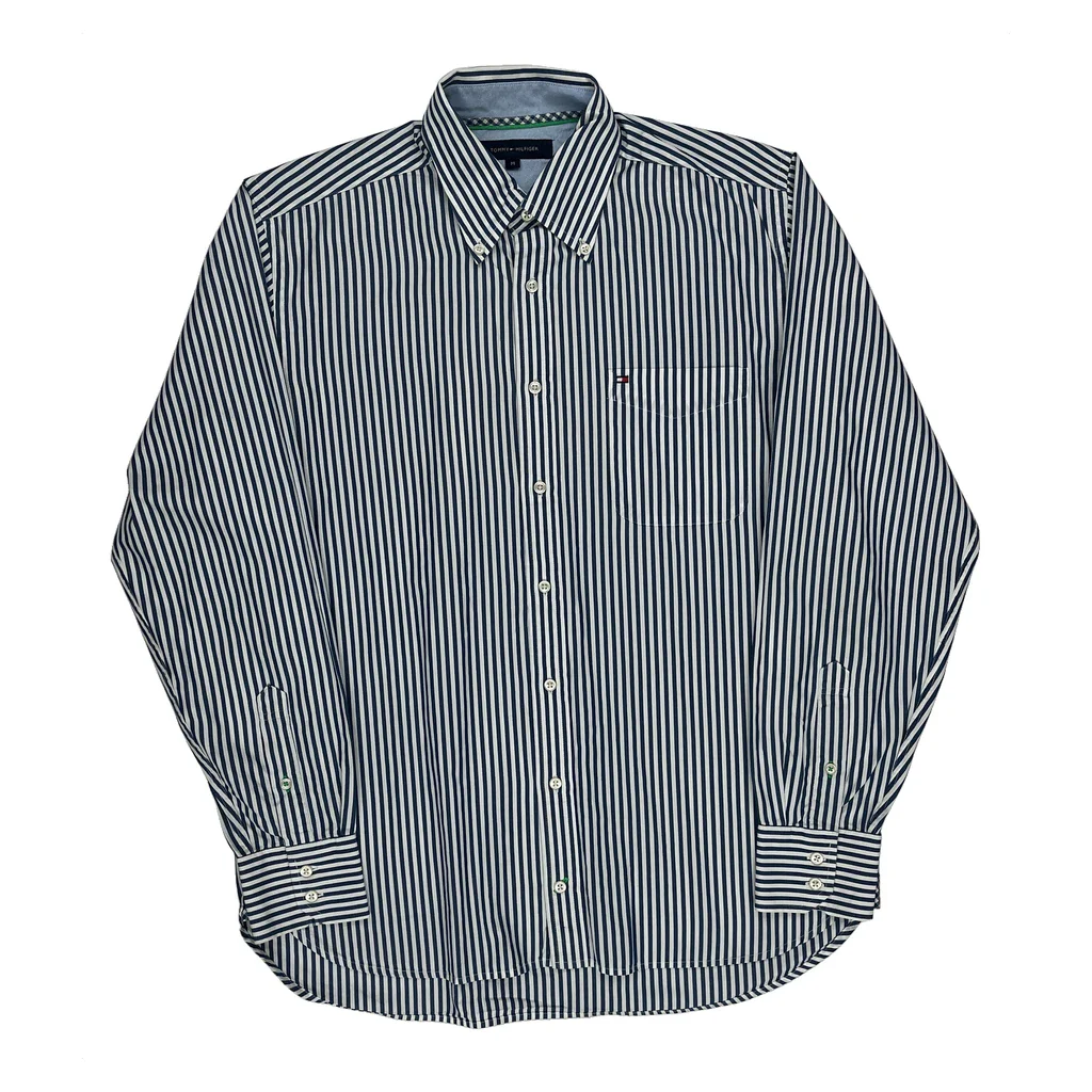 Tommy Hilfiger Striped Shirt - Medium Blue Cotton
