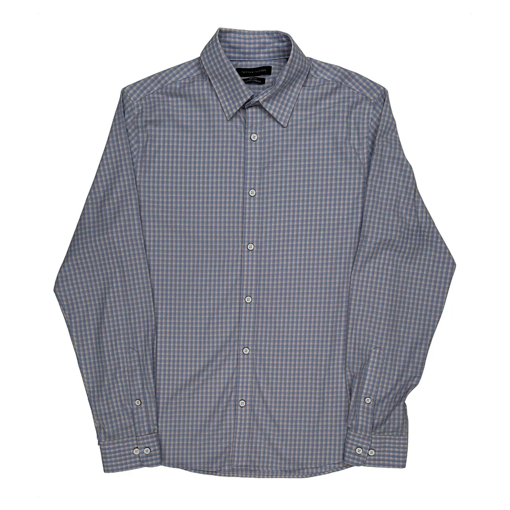 Tommy Hilfiger Checked Shirt - Medium Blue Cotton