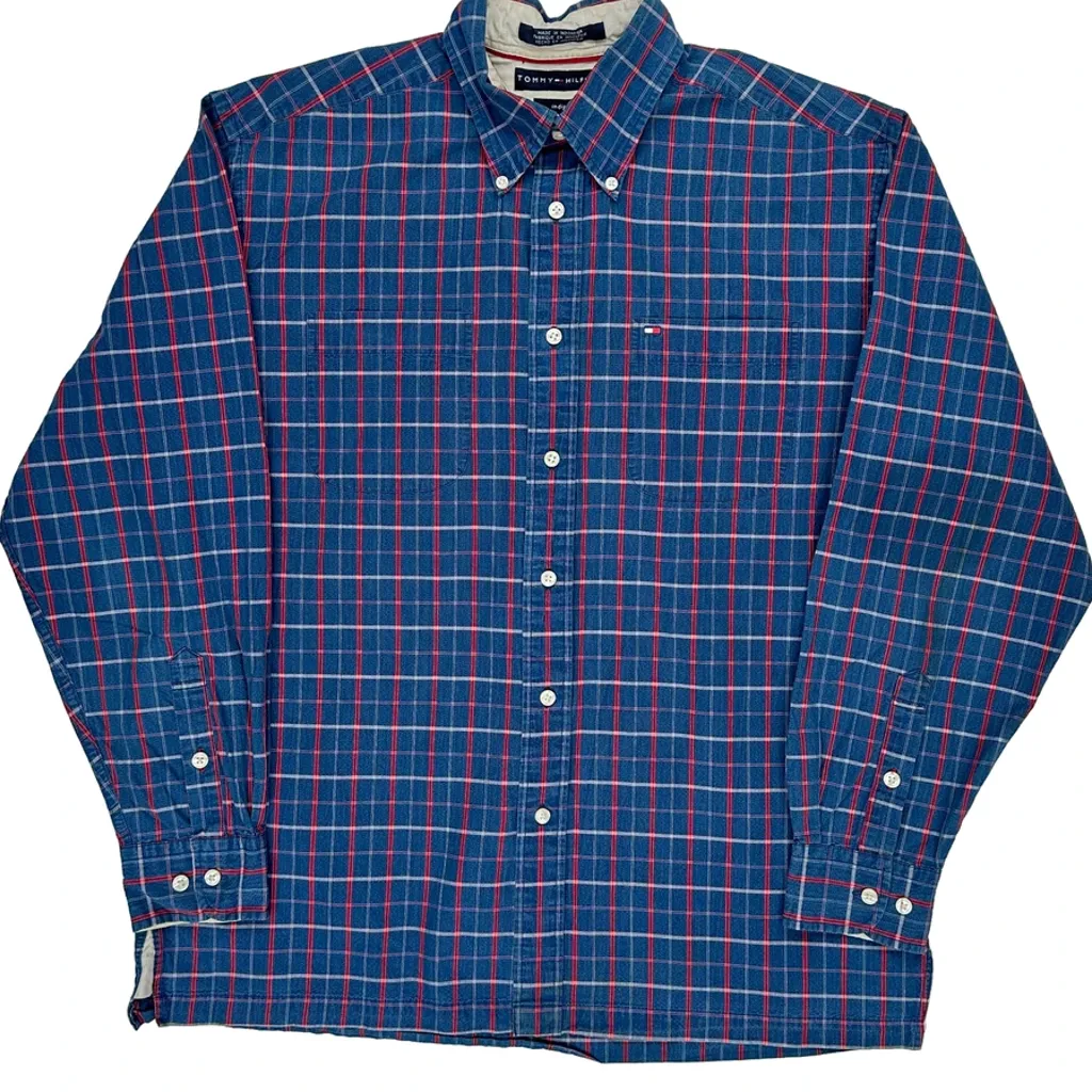 Tommy Hilfiger Checked Shirt - Medium Blue Cotton - Image 5
