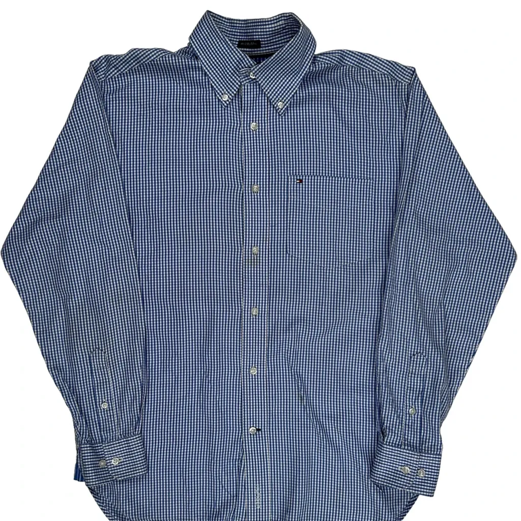 Tommy Hilfiger Checked Shirt - Small Blue Cotton - Image 4