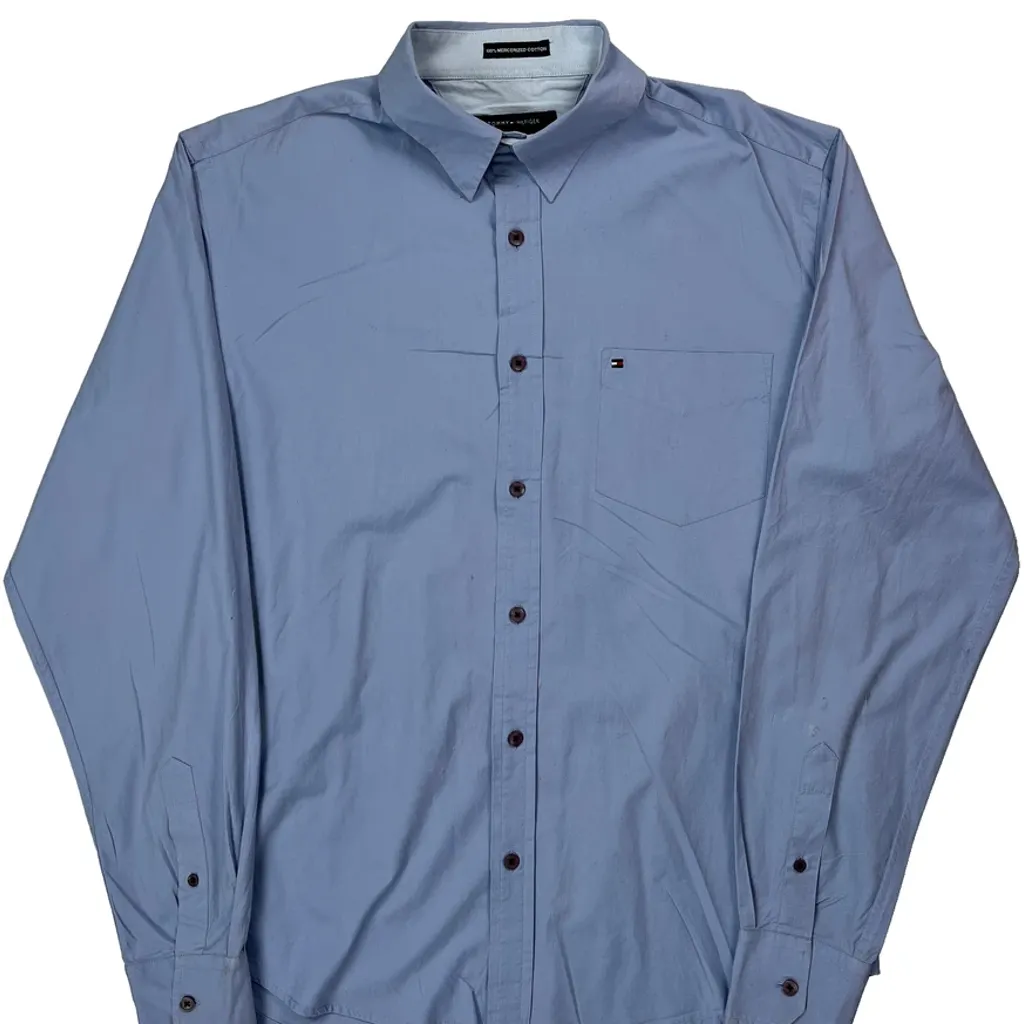 Tommy Hilfiger Shirt - XL Blue Cotton - Image 4