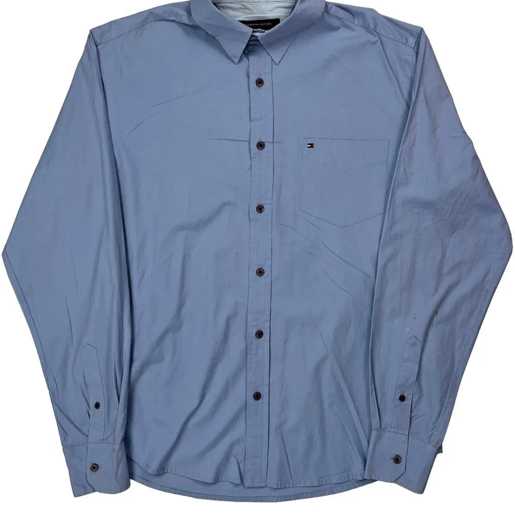 Tommy Hilfiger Shirt - XL Blue Cotton - Image 5