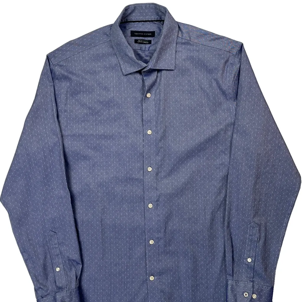 Tommy Hilfiger Slim Fit Shirt - XL Blue Cotton - Image 4
