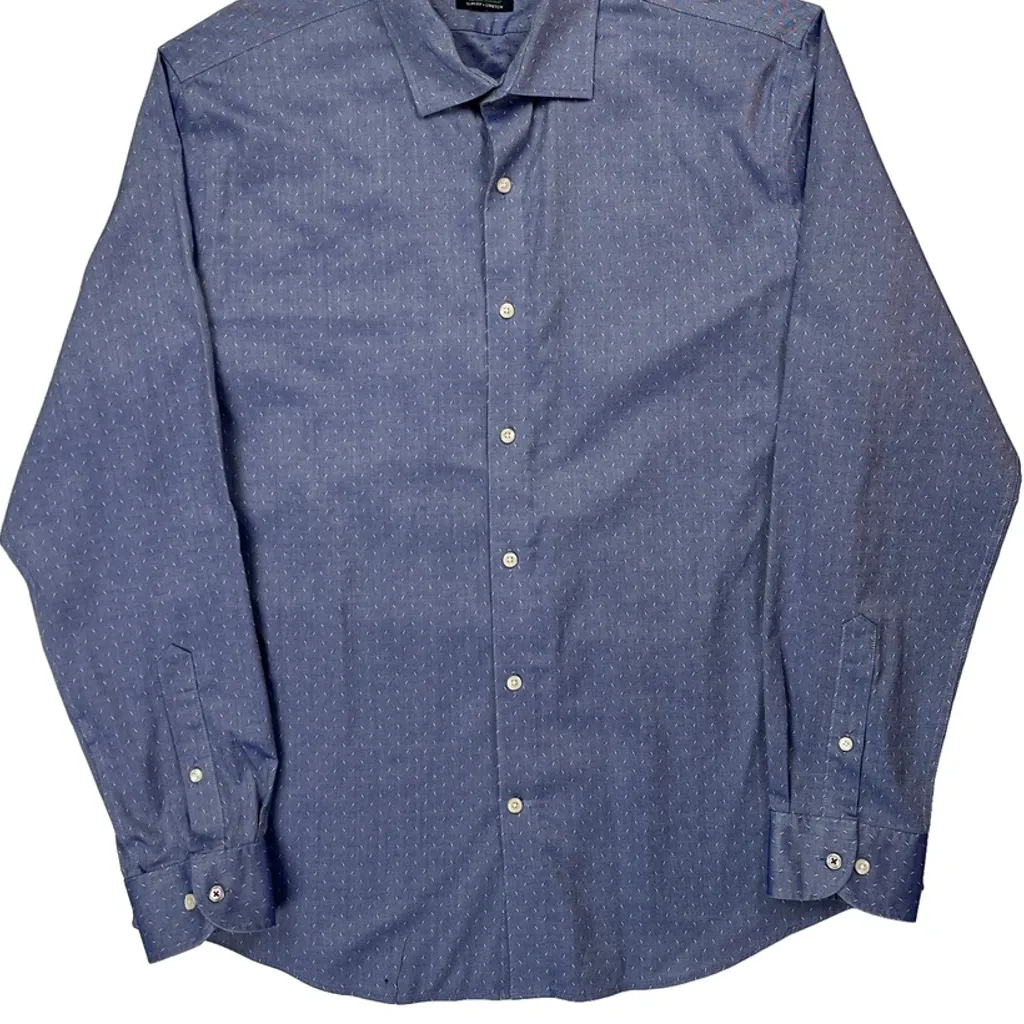 Tommy Hilfiger Slim Fit Shirt - XL Blue Cotton - Image 5