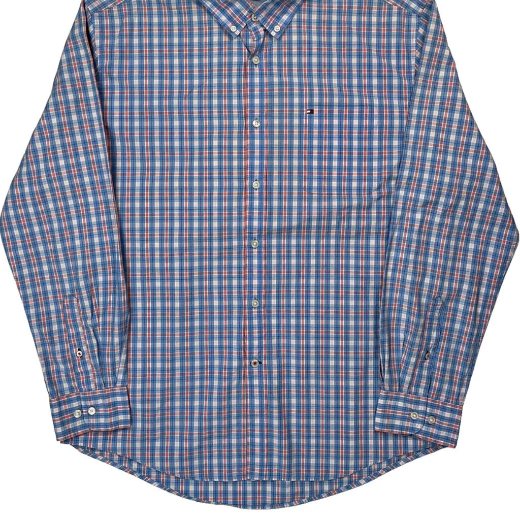 Tommy Hilfiger Checked Shirt - XL Blue Cotton - Image 5