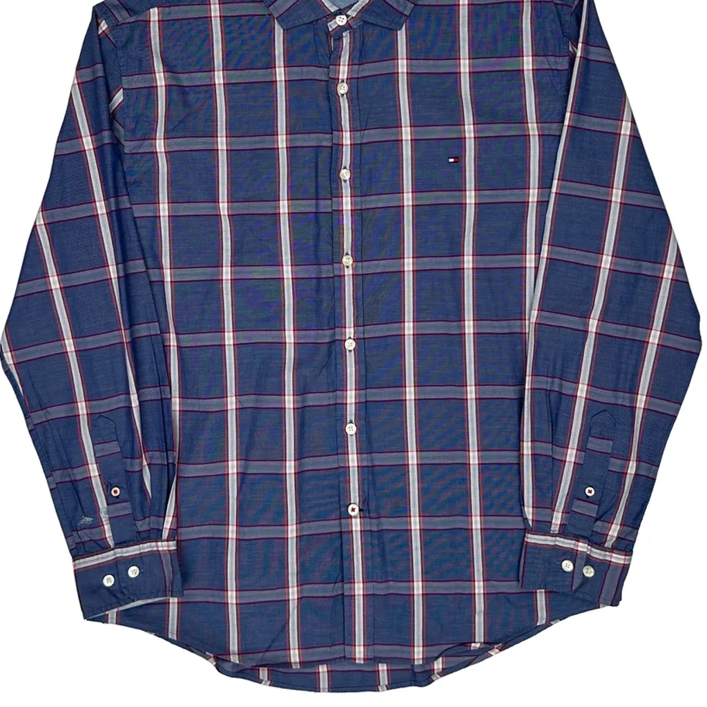 Tommy Hilfiger Checked Shirt - XL Blue Cotton - Image 5