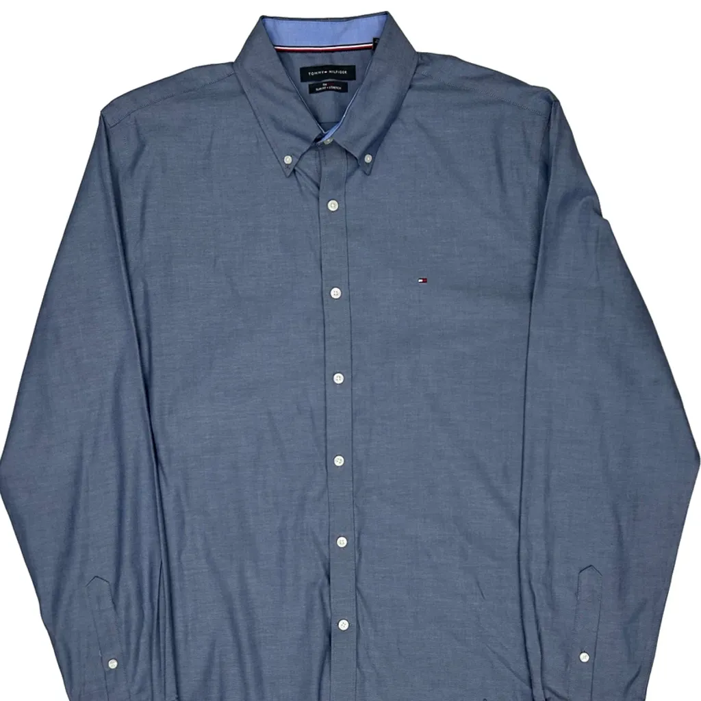 Tommy Hilfiger Slim Fit Shirt - XL Blue Cotton - Image 4