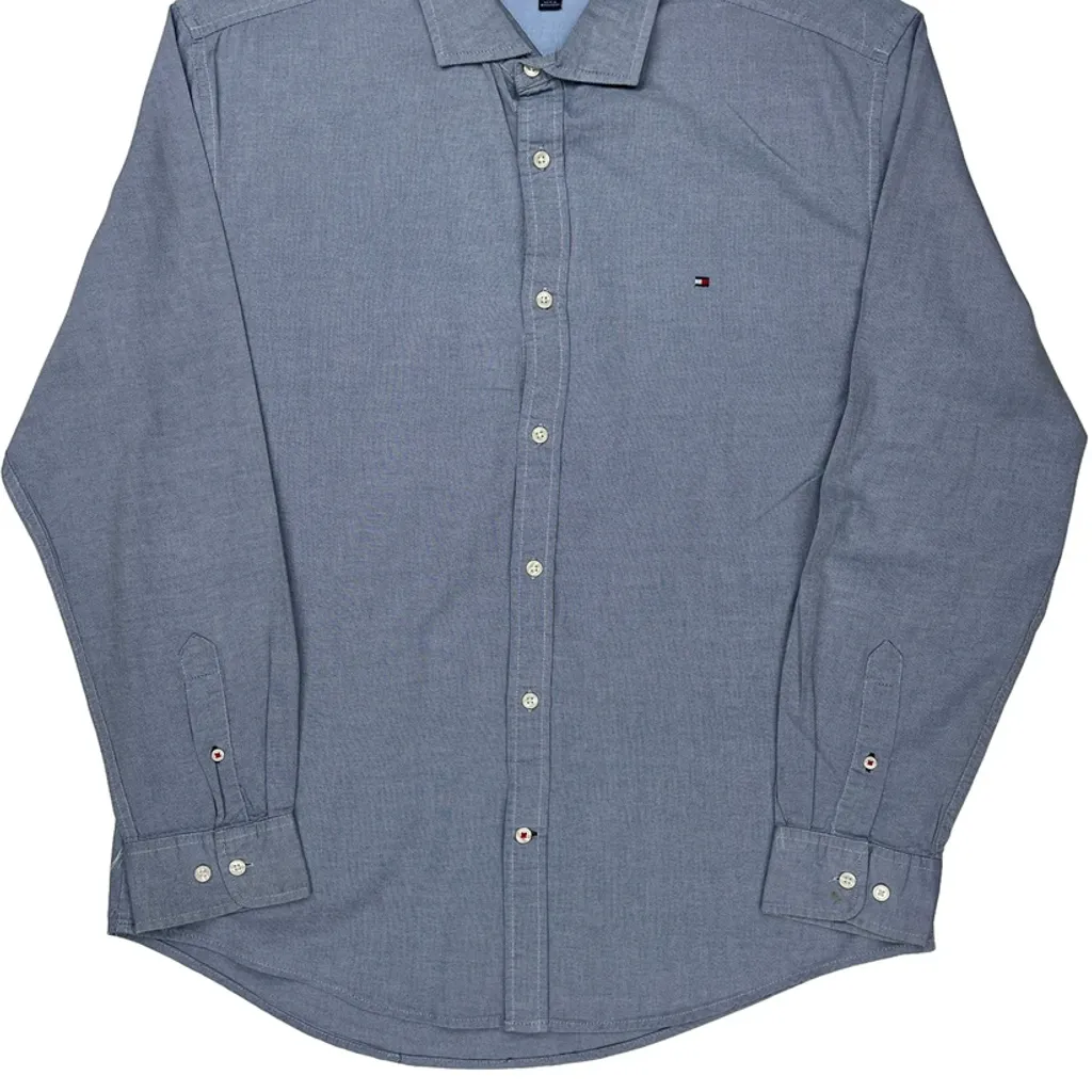 Tommy Hilfiger Shirt - XL Blue Cotton - Image 4