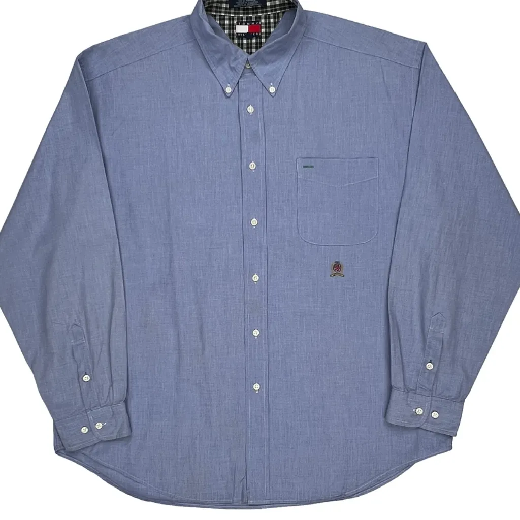 Tommy Hilfiger Checked Shirt - XL Blue Cotton - Image 5