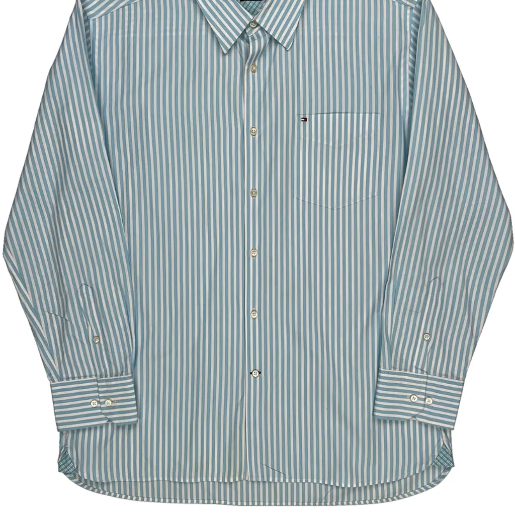 Tommy Hilfiger Striped Shirt - XL Blue Cotton - Image 4