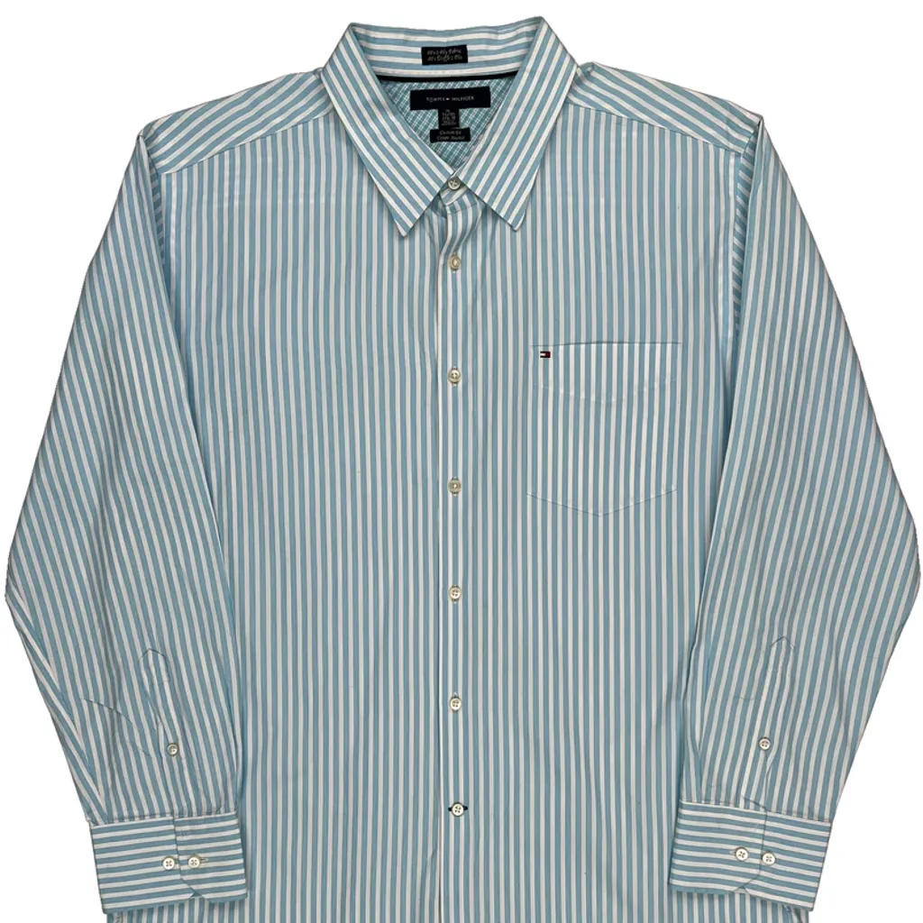 Tommy Hilfiger Striped Shirt - XL Blue Cotton - Image 5