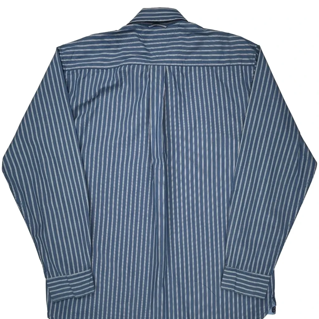 Tommy Hilfiger Striped Shirt - XL Blue Cotton - Image 6