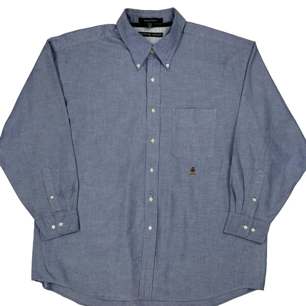Tommy Hilfiger Shirt - XL Blue Cotton - Image 5