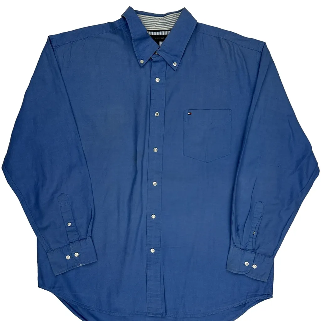 Tommy Hilfiger Shirt - XL Blue Cotton - Image 4