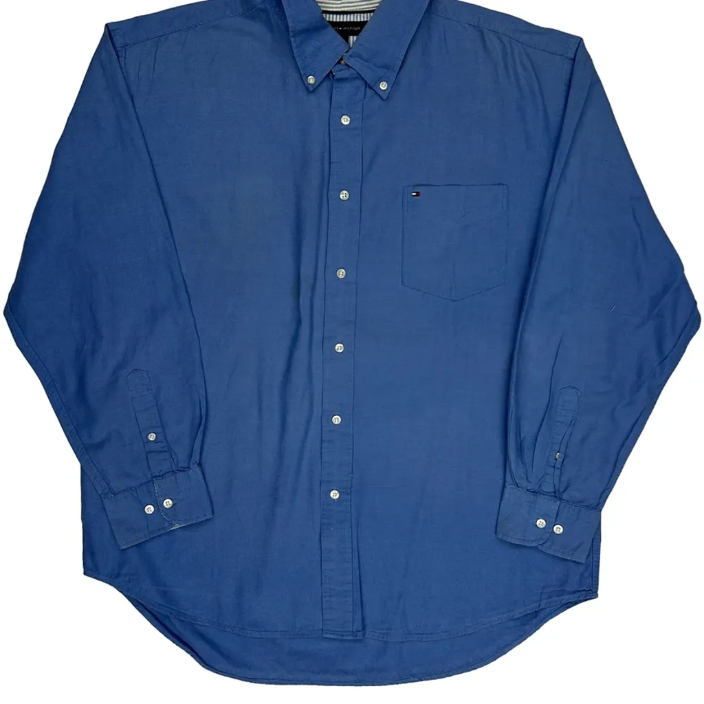 Tommy Hilfiger Shirt - XL Blue Cotton - Image 5
