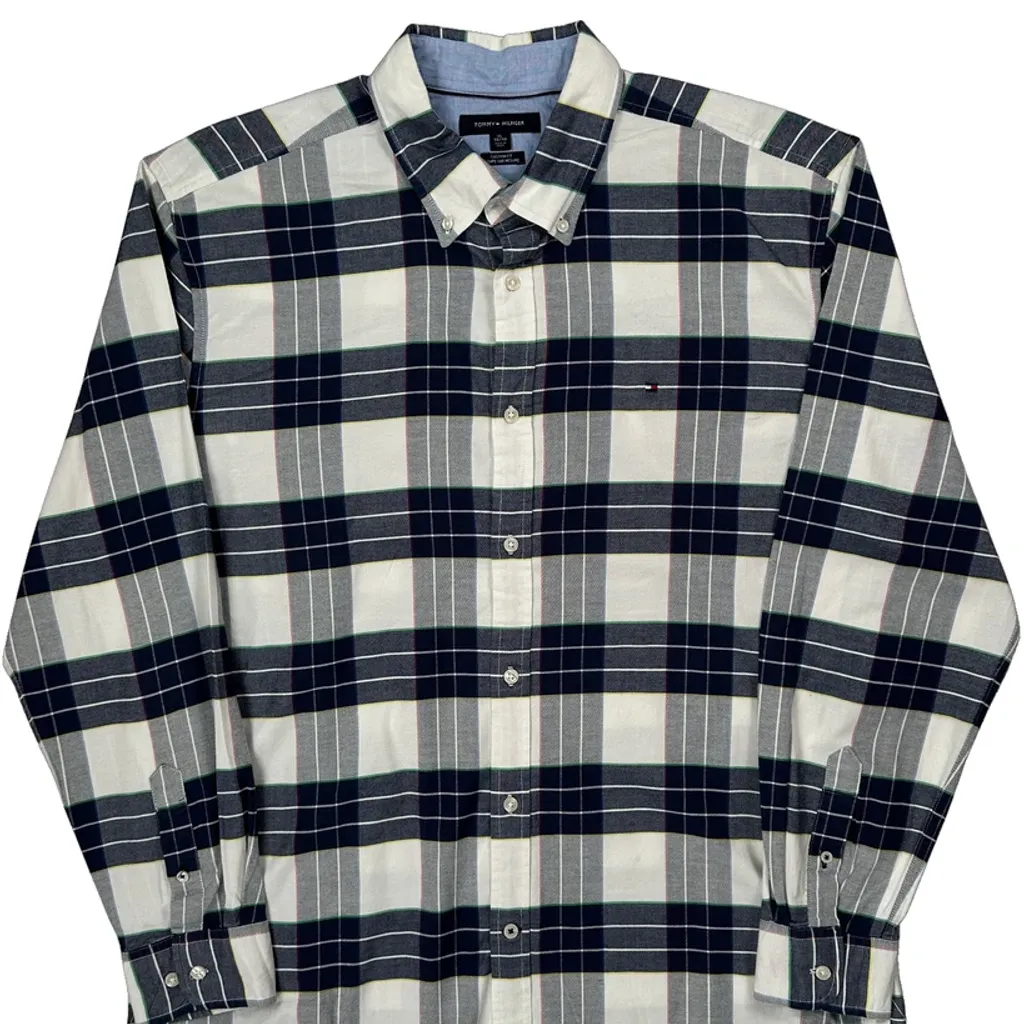 Tommy Hilfiger Checked Shirt - XL Blue Cotton - Image 5