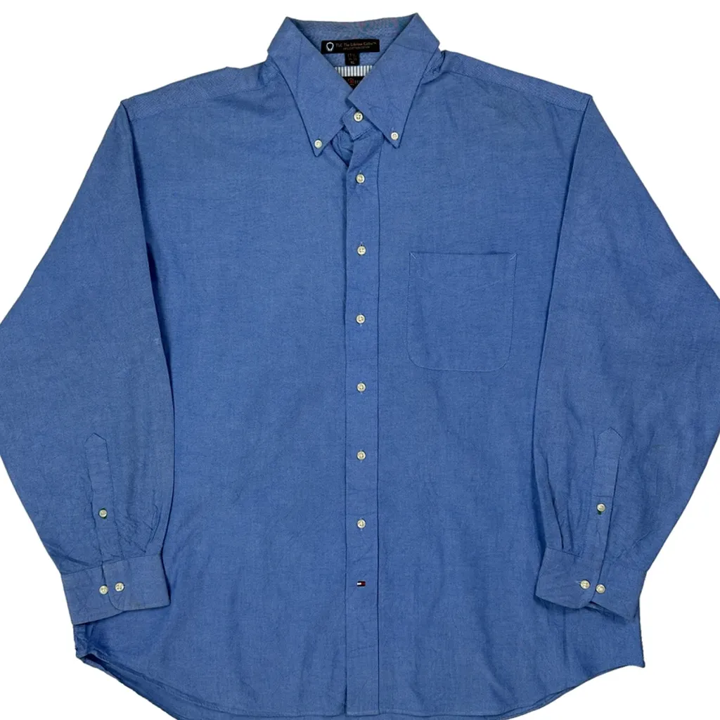 Tommy Hilfiger Shirt - XL Blue Cotton - Image 5