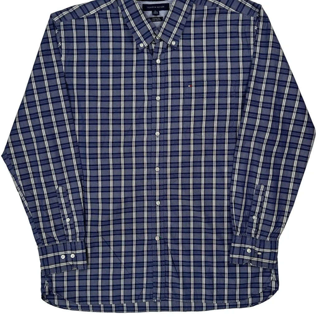 Tommy Hilfiger Checked Shirt - XL Blue Cotton - Image 4
